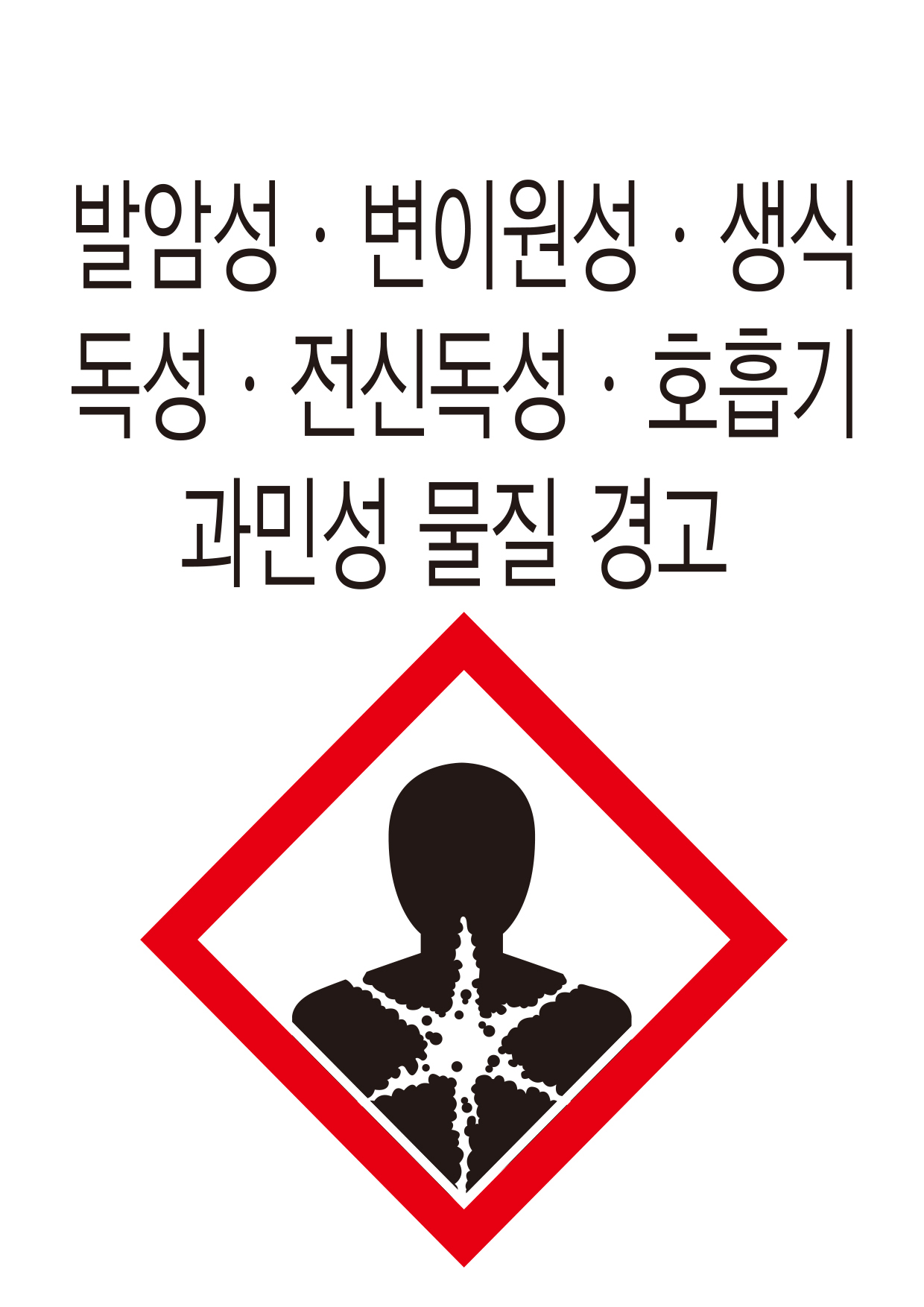 발암성·변이원성·생식독성·전신독성·호흡기 과민성 물질 경고(214)