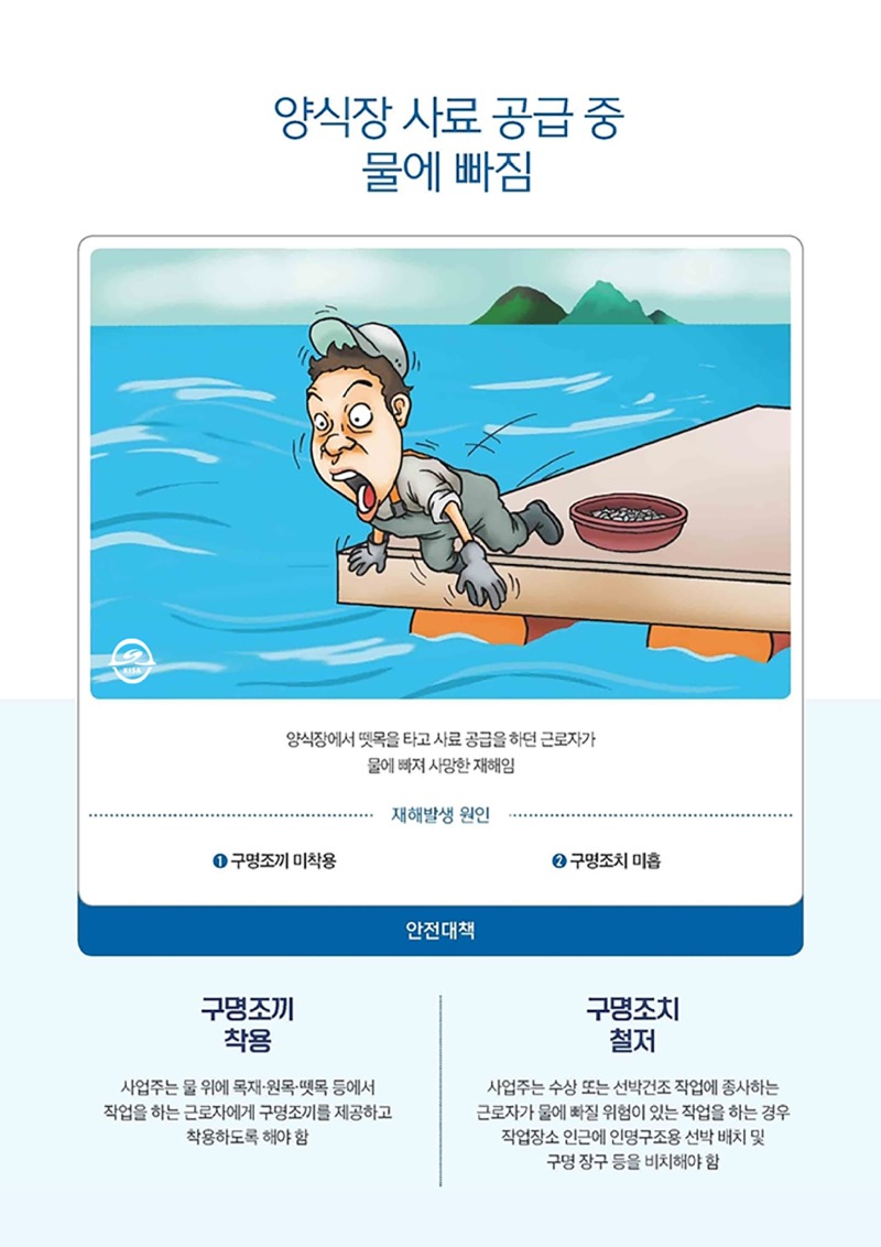 양식장 사료 공급 중 물에 빠짐